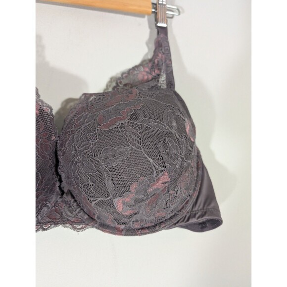 Torrid Curves Womens Purple Push Up Plunge Lace Bra Sz 44D Sexy Comfort - Picture 4 of 8